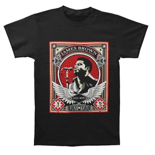 เสื้อยืดวงดนตรีเสื้อยืด พิมพ์ลาย James Brown The Godfather Of Soul สําหรับผู้ชายall size