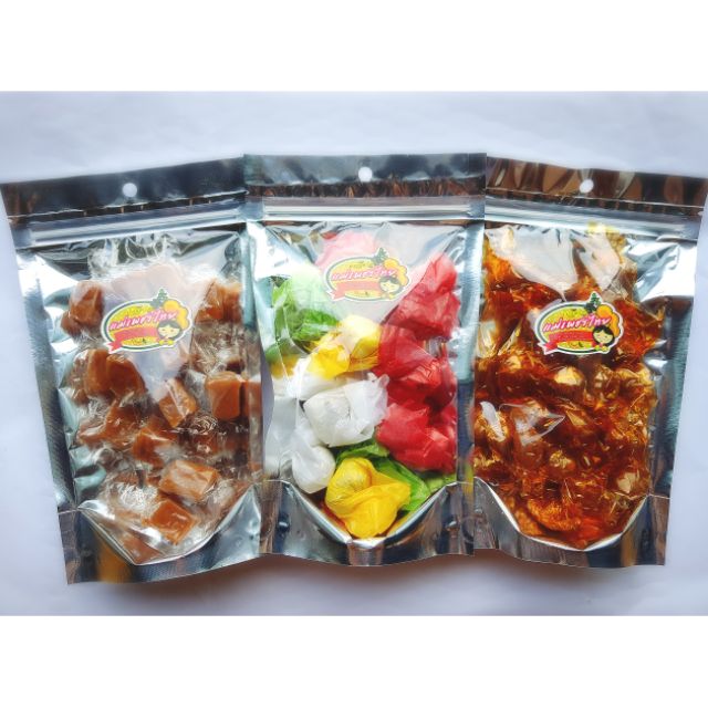 Phetthai_shop เซต 3ชิ้น มะขามกวนตัด + มะขามแก้ว + ทอฟฟี่มะขาม