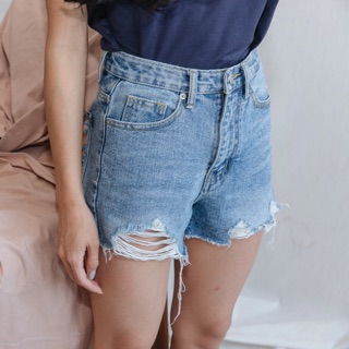 Ripped Shorts Denim ขาสั้นยีนส์ (#PNJ008)