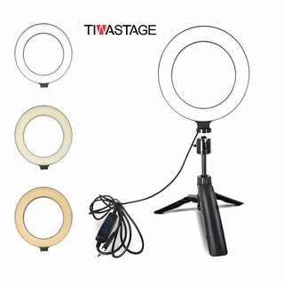 Tiwastage 6 ringlight ไฟเซลฟี่ ไฟไลฟ์สด ขาตั้งสั้นปรับระดับได้ ไฟปรับลดเพิ่มระดับความสว่างได้ ไฟมีให้เลือก3สี desktop