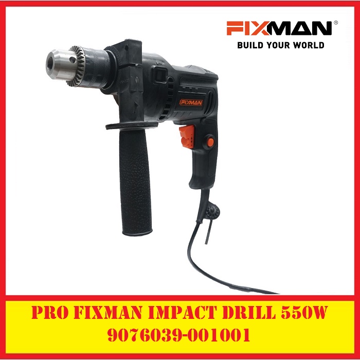 Pro FIXMAN สว่านกระแทก 550W 3000RPM 13mm Keyed Chuck ฟังก์ชั่นการหมุนไปข้างหน้าและย้อนกลับ