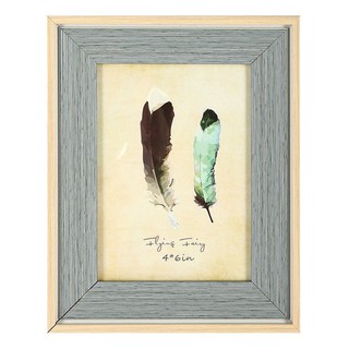 Picture frame FRAME WOOD FEATHER 4X6 INCHES GREEN HLS Home decoration Home &amp; Furniture กรอบรูป กรอบรูป HOME LIVING STYLE