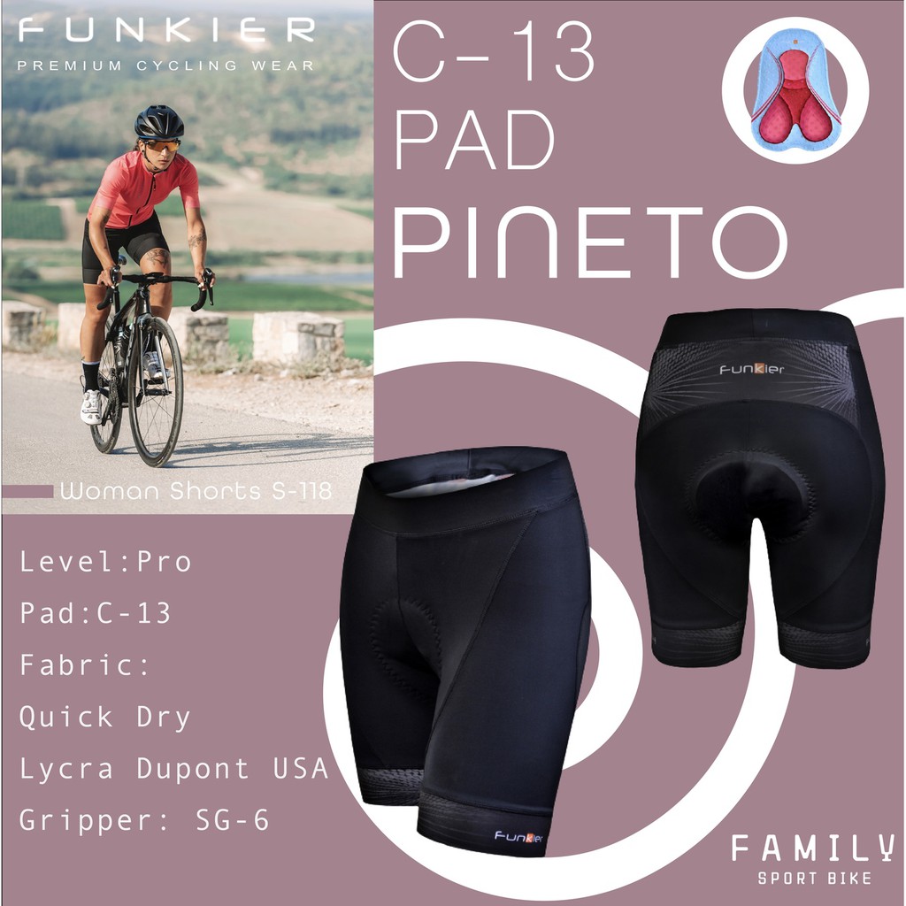 กางเกงขาสั้นผู้หญิง Funkier PINETO Women Shorts S-118-C13 เป้าโปร