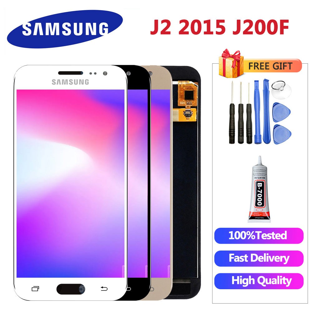J200 LCD สําหรับ Samsung Galaxy J2 2015 J200 J200F J200H J200Y LCD Touch Screen Display Digitizer As