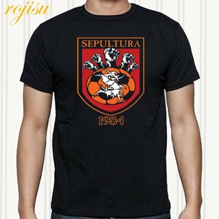 เสื้อยืดผ้าฝ้ายพิมพ์ลายใหม่สไตล์ขายร้อน Sepultura โลโก้โลหะหนักสีดำวาเลนไทน์เสื้อยืดผู้ชายผ้าฝ้าย