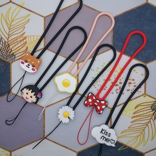 เชือกเส้นเล็ก Cherry Maruko Shiba Inu kiss me Bow Omelette เป็นมิตรกับผิวหนัง กันน้ํา กันลื่น สายคล้องข้อมือ ป้องกันการสูญหาย ที่ทนทานต่อการกระแทก สะดวก สายคล้องข้อมือสั้น