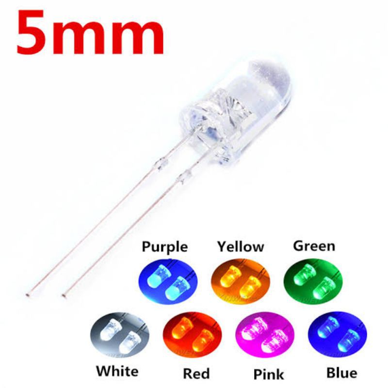 หลอดไฟ led 5 mm. Super bright (แพ็ค 20 หลอด)