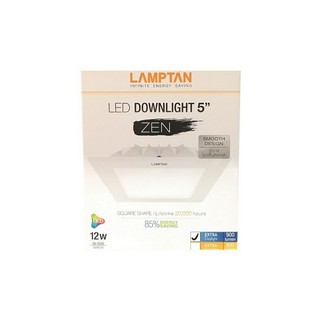 ดาวน์ไลท์ ZEN LED 12W DAYLIGHT LAMPTAN ALUMINIUM WHITE 5" SQUARE | LAMPTAN | LED 5"ZEN Square DL โคมไฟดาวน์ไลท์ ไฟเพดาน