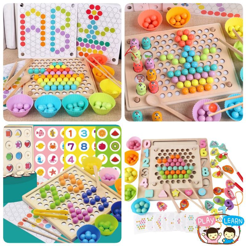 ชุดหัดตักคีบ แยกสี Montessori