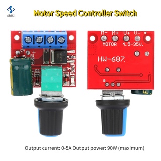 [สวิตช์ควบคุมความเร็วมอเตอร์] เครื่องมือควบคุมความเร็วมอเตอร์ 4.5V-28V 0-5A Pwm Dc หรี่แสงไฟ Led