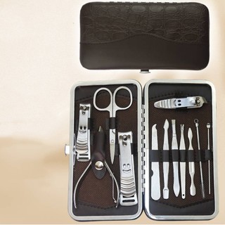 (1 ชุดมี 12 ชิ้น) ชุดกรรไกรตัดเล็บ กรรไกรตัดเล็บ ชุดเเต่งเล็บ คุณภาพดี 12PCS Pedicure/Manicure Set