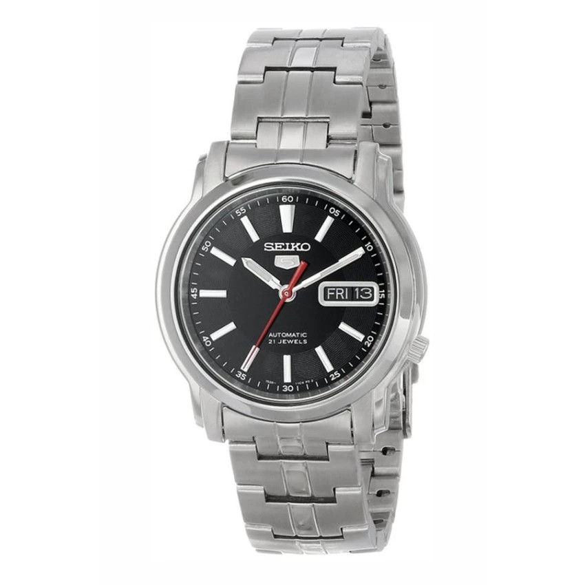 SEIKO 5 Automatic Men's Watch รุ่น SNKL83K1 - สีเงิน/สีดำ