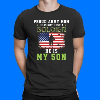 T-shirt  ขายดี เสื้อยืด พิมพ์ลาย He Is Not Just A Soldier He Is My Son Proud Army Mom JGopem52FHhaad20 สไตล์คลาสสิก สําห