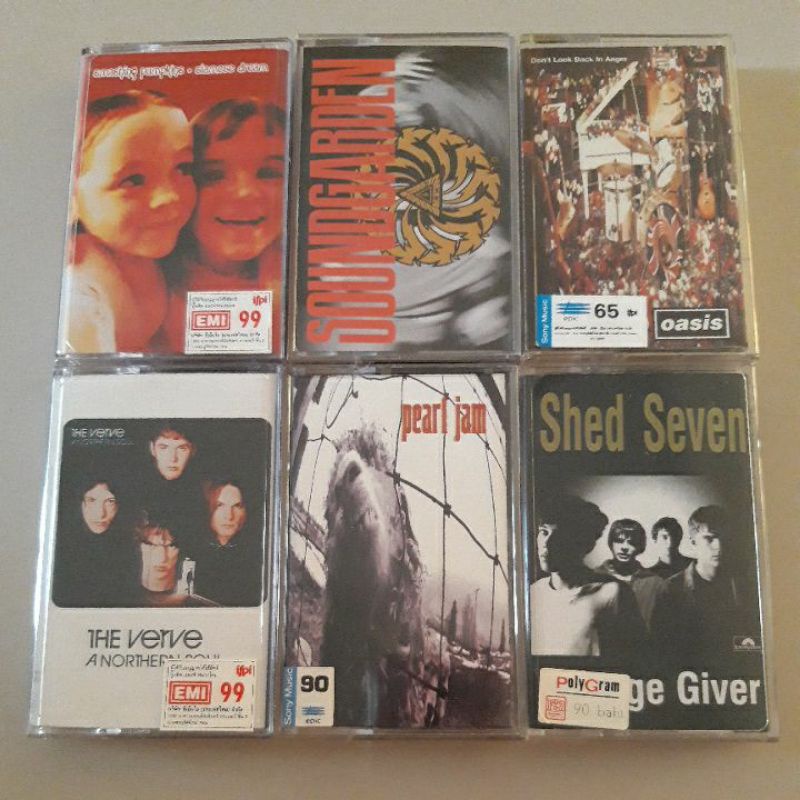 เทป เพลงสากล ลิขสิทธิ์แท้ วง Smashing Pumpkins / Soundgarden / Oasis / The Verve / Pearl Jam / Shed 