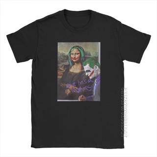 เสื้อยืดแขนสั้น ผ้าฝ้าย พิมพ์ลาย Joker Mona Lisa She Has A Hot  intage MCmaec95ONddci71 สําหรับผู้ชายSize S-5XL