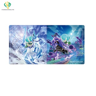 Pokemon TCG Playmat แบบยาง รูป บัดเดร็กซ์ ร่างขี่ม้าขาว x ร่างขี่ม้าดำ