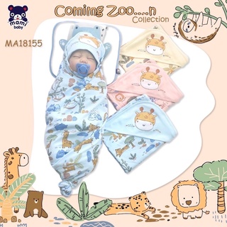 ผ้าห่อตัว​เด็กอ่อน ผ้าห่อเด็กแรกเกิด mami baby cotton 100% ลายน้องไข่ดาว เบคอน (30x30นิ้ว) ผ้าห่อตัว ผ้าห่ม