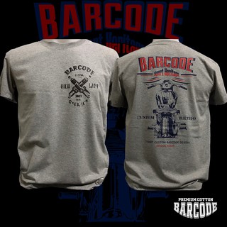 BARCODE streetwear เสื้อยืดผู้ชาย สีเทา