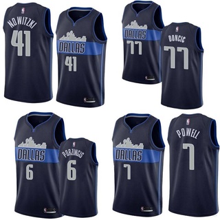 เสื้อกีฬาบาสเก็ตบอลแขนกุด ลายทีม Ace NBA Jersey Dallas Mavericks Nowitzki Doncic Porzingis Powell สไตล์คลาสสิก