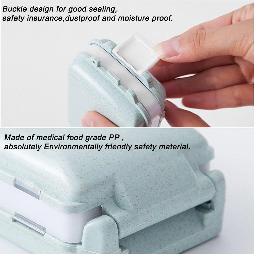 LONTIME กล่องยา Health Care ฟางข้าวสาลีแบบพกพา ยากันความชื้น - รูปที่ 2