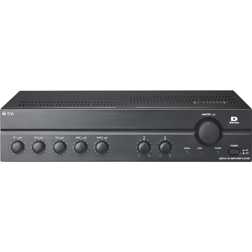 TOA A-2120 มิกเซอร์เพาเวอร์แอมป์ 120 วัตต์ สีดำ สำหรับระบบประกาศ