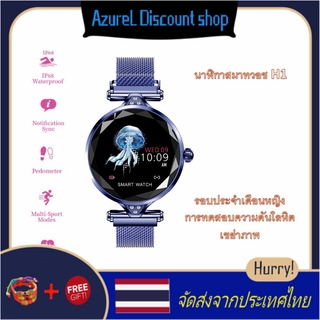 Smartwatchสายรัดข้อมือ นาฬิกาตรวจสอบอัตราการเต้นของหัวใจ นาฬิกาบลูทูธH1 โทรออกด้วยเสียง นาฬิการับข้อมูล