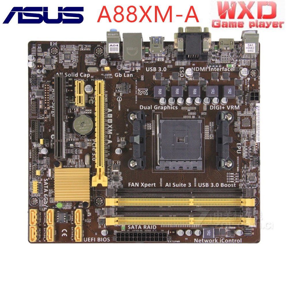 เมนบอร์ด AMD สําหรับ Asus A88XM-A A10 DDR3 64GB PCI-E 3.0 HDMI A8 A6 A4 Desktop A88X VLGC #1