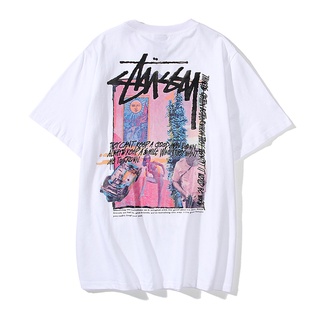 เสื้อยืดฤดูร้อน Stussy Daydream Printed TEE T-shirt MAN/WOMAN 21SSยืด.สบาย.รัก