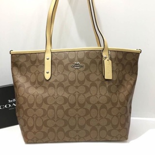 COACH F58292 CITY ZIP TOTE IN SIGNATURE COATED CANVAS