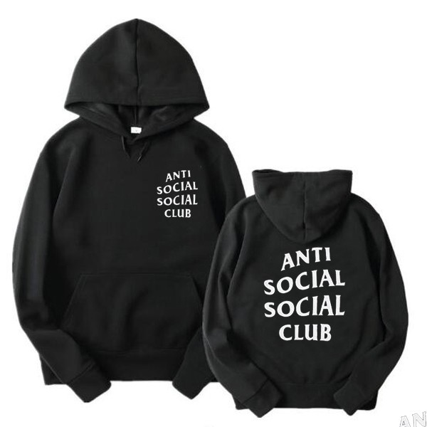 LOGO ปรับแต่ง stylishly Anti Social Club Assc เสื้อฮู้ดผู้ชาย วันขอบคุณพระเจ้า HS