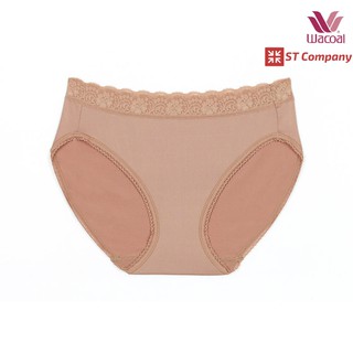 Wacoal Panty กางเกงใน ทรง Bikini ขอบลูกไม้ สีโอวัลติน (1 ตัว) รุ่น WU1C35 WU1M02 กางเกงในผู้หญิง ผู้หญิง วาโก้ ครึ่งตัว