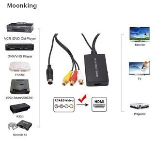 [Moonking] S-video to HDMI Converter AV to HDMI Adapter RCA Converter Support 1080P Hot Sell