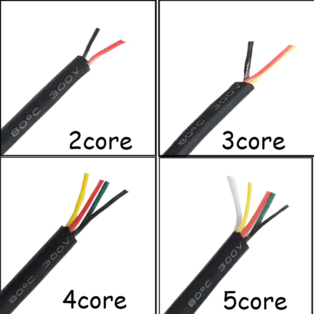 Electr Cabl Sheathed Cable Wire 24 AWG 2 3 4 5 core Wire multi-core Mouse Wire Signal Control Cable 