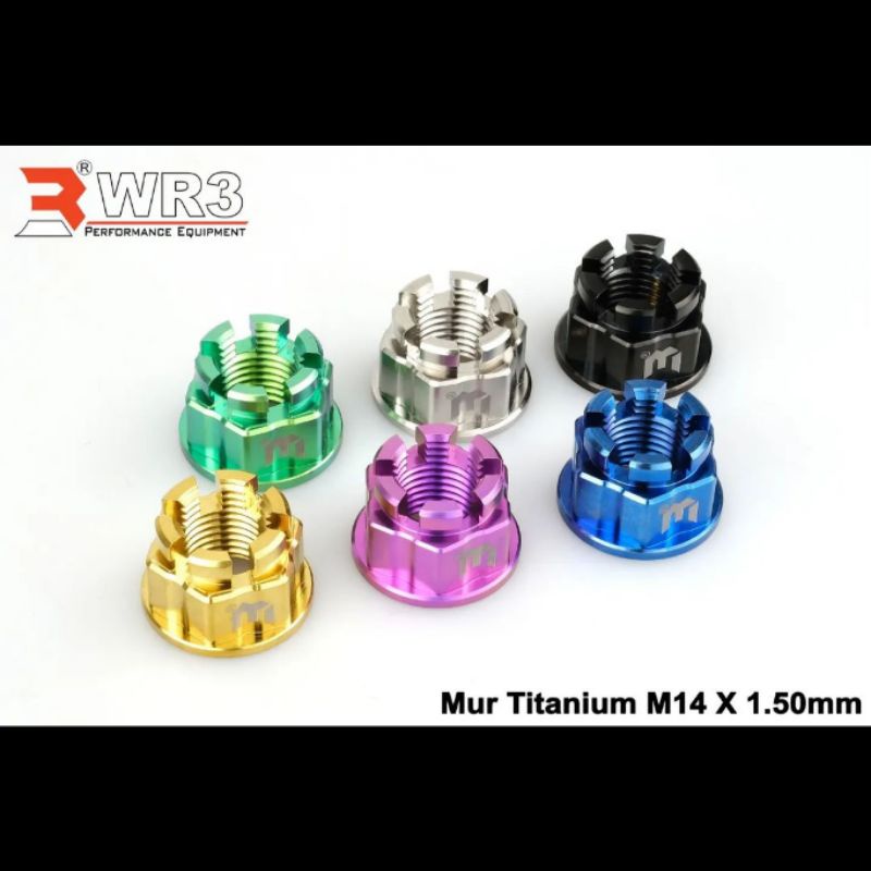 M14x1.5 น็อตเพลาล้อไทเทเนียมด้านหน้าด้านหลัง WR3 R15 V3 MT15 XSR 155 RX King