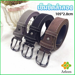 Arleen เข็มขัดหนังเทียม เข็มขัดสีพื้น casual belt