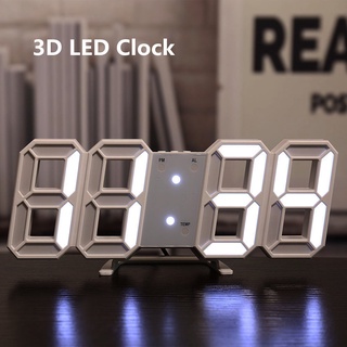 【จัดส่งที่รวดเร็ว】3D LED Clock นาอิเล็กทรอนิกส์เรืองแสง นาฬิกาติดผนัง นาฬิกาแขวน นาฬิกาดิจิตอล LED นาฬิกาตั้งโต๊ะ