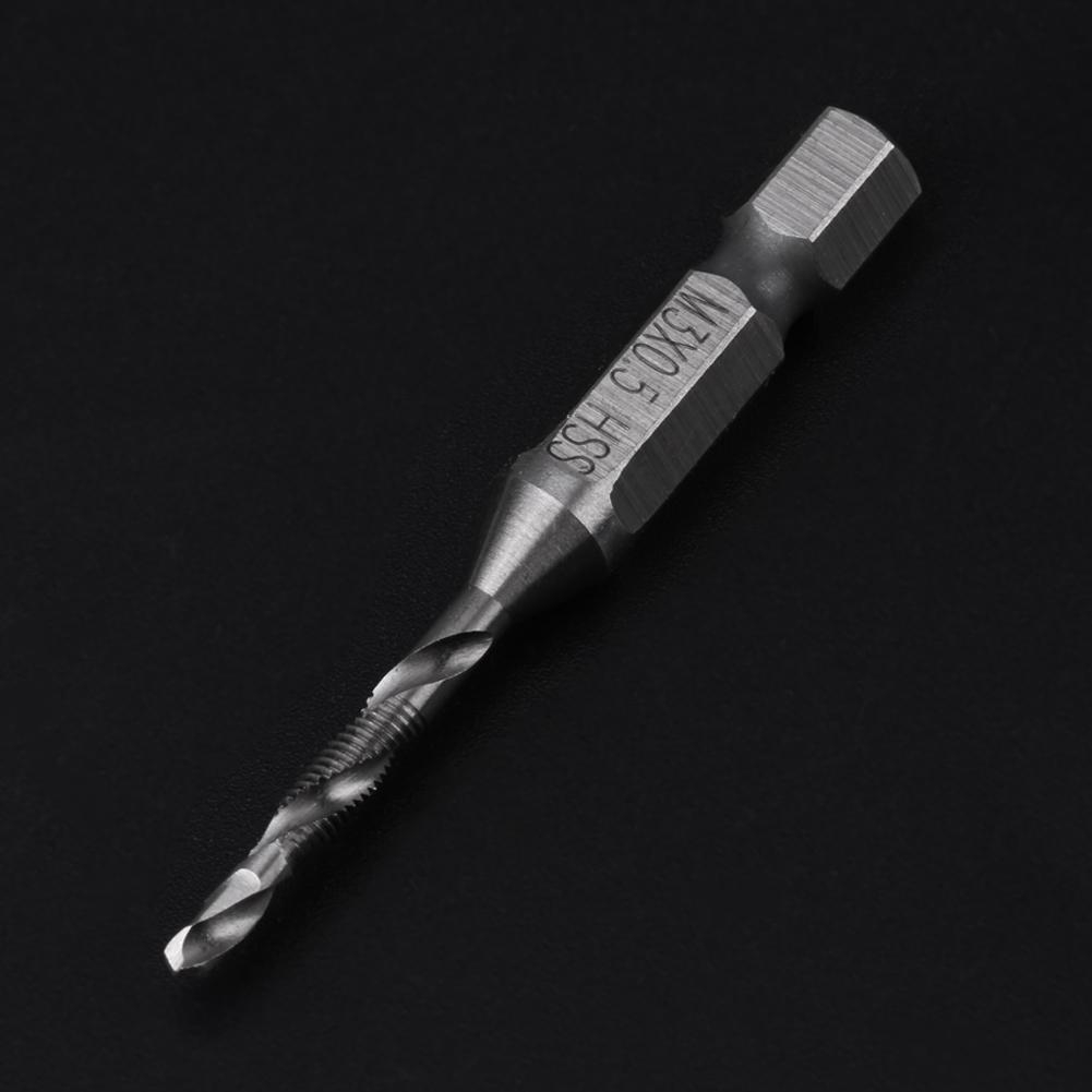 Drill Bit Tap Combo 6X HSS Hex Shank Tap Drill Bits Metric Thread Screw ...
