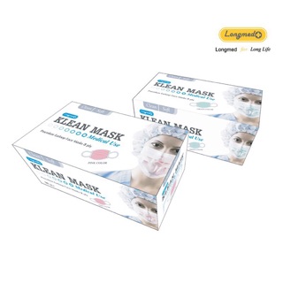 หน้ากากอนามัย สีเขียว ดำ ชมพู ขาว ฟ้า  Klean Mask Longmed medical use