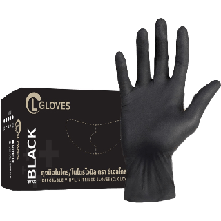 ลด20% โค้ด A3VUDQW | (สีดำ) ถุงมือยางไนไตรผสมไวนิล 100 ชิ้น/กล่อง ไม่มีแป้ง ถุงมือไนไตร CL Nitrile Vinyl Glove Black