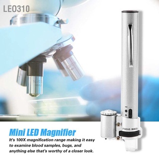 Leo310 แว่นขยายกล้องจุลทรรศน์ 100X ขนาดมินิ พร้อมไฟ LED มาพร้อมกระเป๋าใส่ เหมาะสำหรับงานเครื่องประดับ