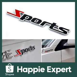 ⚡⚡⚡happie สติกเกอร์ Sports ชุบโครเมี่ยมโลหะ 3D สําหรับติดตกแต่งรถยนต์