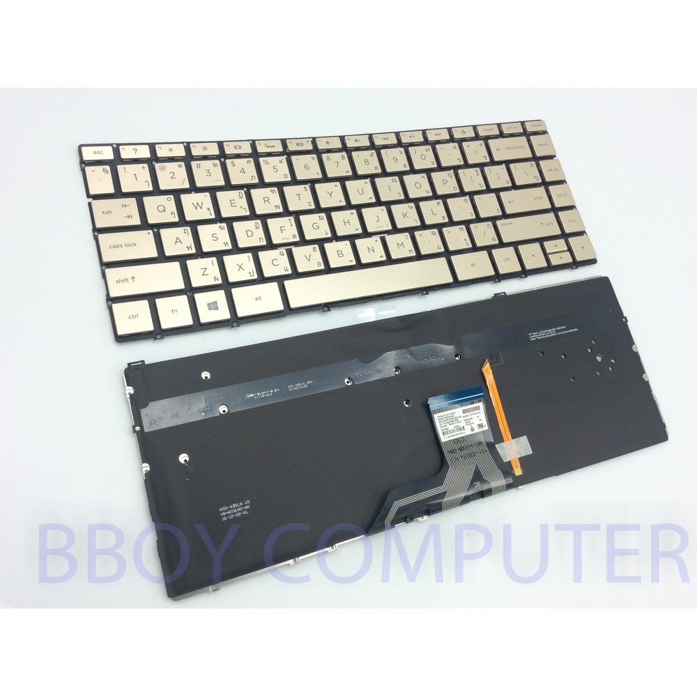 HP Keyboard คีย์บอร์ด HP Spectre X360 13-W 13-AC Series สีทอง มี Backlight ไทย-อังกฤษ
