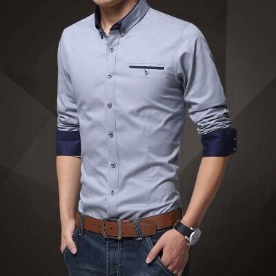 เสื้อเชิ้ตผู้ชาย เสื้อเชิ้ตแขนยาว ทรงสลิม Men's Business Shirt