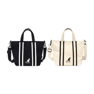 KANGOL Bag กระเป๋าถือ กระเป๋าผ้า กระเป๋าสะพายข้าง รุ่น Stripe Tote สี ดำ, ขาว 62251721