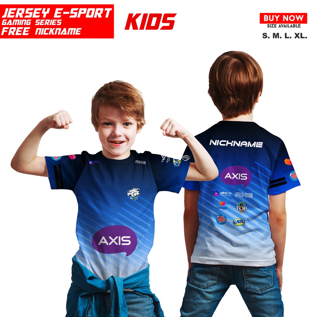 ฟรี NICKNAME CHILDREN& 39;S EVOS GAMING JERSEY เสื้อยืด 2020