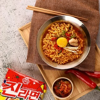 Ottogi Jin Ramen Spicy โอโตกิ จิน ราเมง สไปซี่ 1 ซอง 120 กรัม 진라면 มาม่าเกาหลี บะหมี่กึ่งสำเร็จรูป