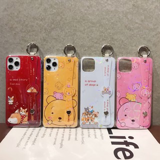 เคสโทรศัพท์ ชนิด TPU แบบนิ่ม ลายการ์ตูนหมี พร้อมสายคล้อง สำหรับ Samsung Galaxy s22 plus ultra s21fe s20FE 5G note8 note9 note10 plus note10 lite A71 A51 5G A21S note20 ultra