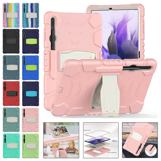 เคสแข็ง กันกระแทก พร้อมขาตั้ง สําหรับ Samsung Galaxy Tab S8 Plus X800 S7+ T970 S7 FE T730 12.4 นิ้ว