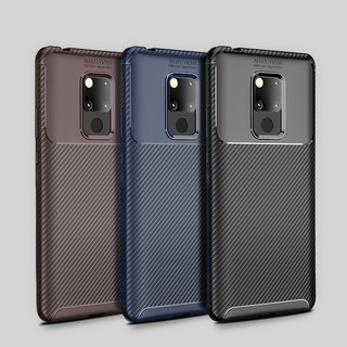 Huawei Mate 40 Pro 30 Cover เกราะป้องกันต่อต้านการโยนคาร์บอนไฟเบอร์เคสโทรศัพท์ TPU อ่อน Case