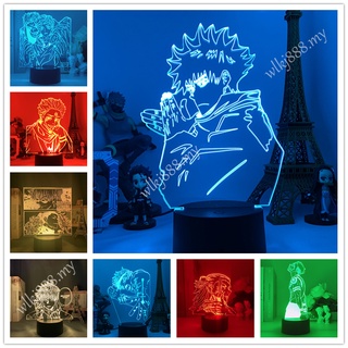 โคมไฟตั้งโต๊ะ LED อะคริลิค รูปมหาเวทย์ผนึกมาร 3D พร้อมรีโมตคอนโทรล USB ของขวัญสําหรับเด็ก